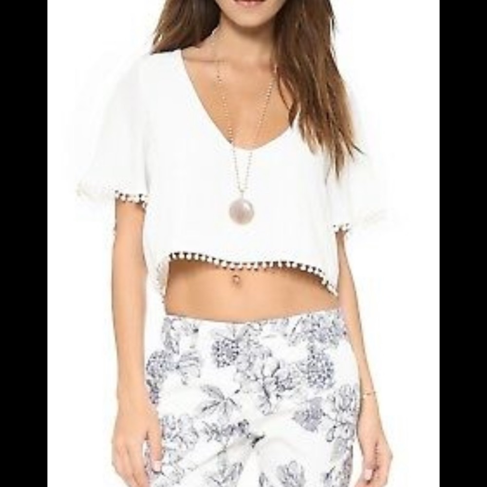 White for love and lemons crop top